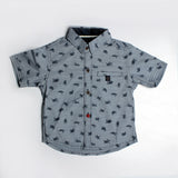 GREY SMALL TURTLES PRINTED CASUAL SHIRT FOR BOYS
