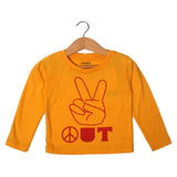 NEW YELLOW OUT PRINTED FULL SLEEVE T-SHIRT