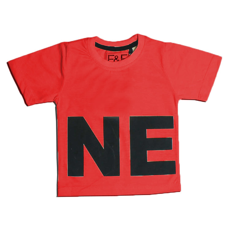 NEON RED PRINTED T-SHIRT FOR BOYS Main image