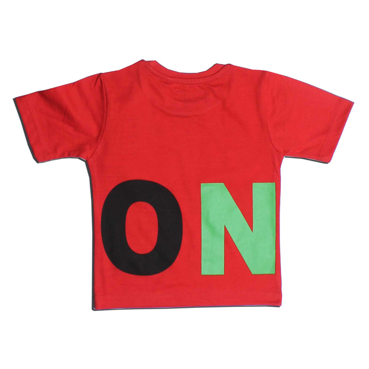 NEON RED PRINTED T-SHIRT FOR BOYS Secondary image