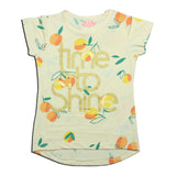 TIME TO SHINE YELLOW PRINTED T-SHIRT