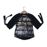 NEW BLACK WITH GOLDEN & SILVER STARS T-SHIRT TOP FOR GIRLS