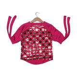NEW RED WITH SHINING STARS PATCH T-SHIRT TOP FOR GIRLS