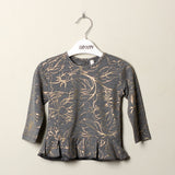 Grey And Gold  Printed  Full Sleeves T-shirts