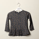 Grey And Gold Hearts  Printed  Full Sleeves T-shirts