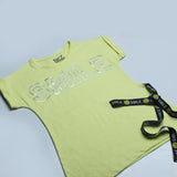 YELLOW SMILE PRINTED T-SHIRT