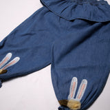 NEW LIGHT BLUE SKIRT STYLE BUNNY PRINTED PAJAMA