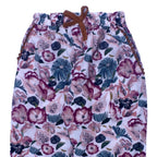 NEW WHITE WITH PINK & GREEN BIG FLOWERS PRINTED COTTON PAJAMA