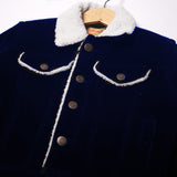 NEW FUR CORDUROY NAVY BLUE DOUBLE POCKET JACKET FOR BOYS