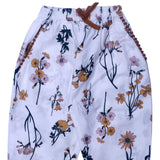 NEW WHITE PINK & YELLOW FLOWERS PRINTED COTTON PAJAMA