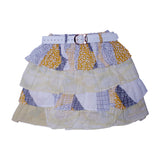 NEW WHITE WITH YELLOW CHECK DESIGN PRINTED SKIRT FOR GIRLS