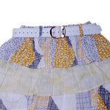 NEW WHITE WITH YELLOW CHECK DESIGN PRINTED SKIRT FOR GIRLS