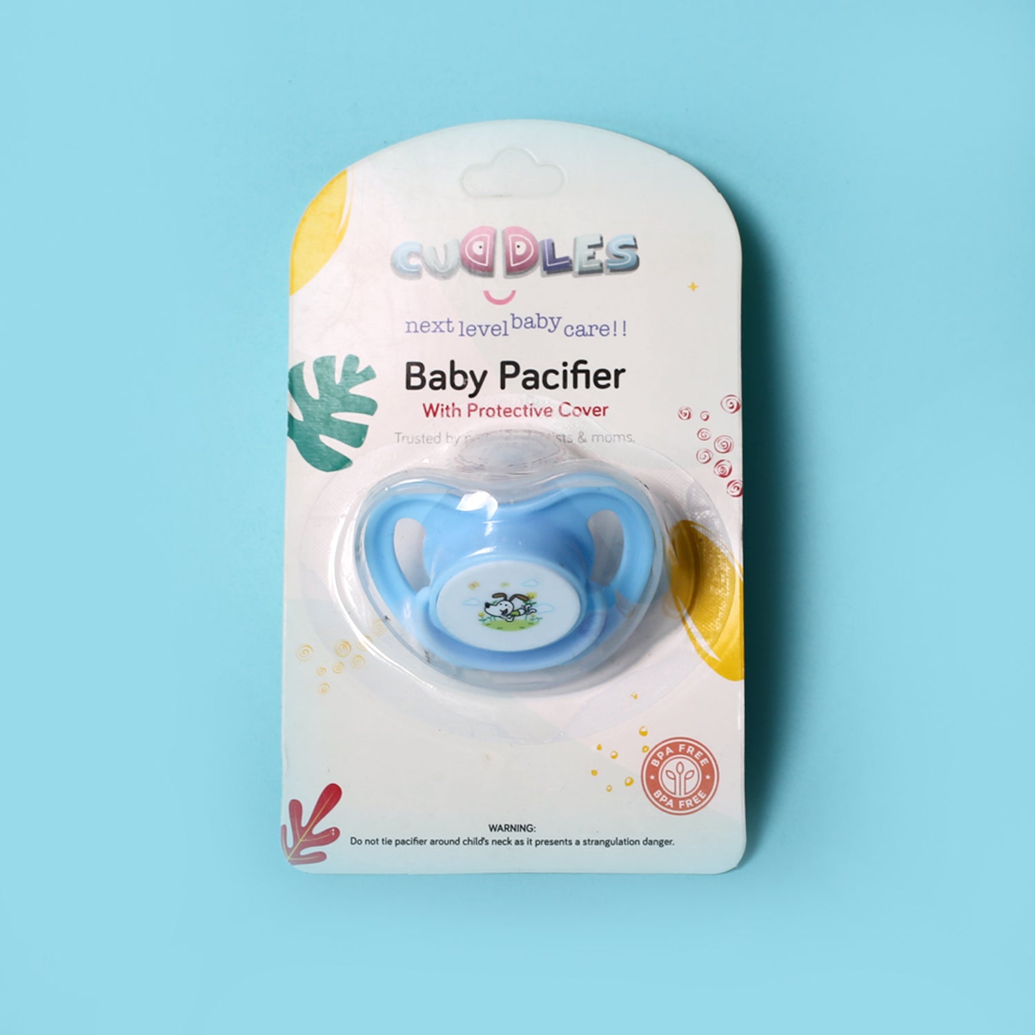 Cuddles Baby Pacifier With Protective Cap Sky Blue