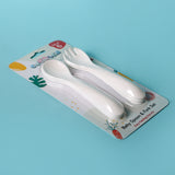 Cuddles White Pack of 3 Spoon & Fork Set