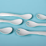 Load image into Gallery viewer, Cuddles White Pack of 3 Spoon &amp; Fork Set
