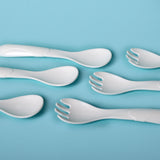 Cuddles White Pack of 3 Spoon & Fork Set