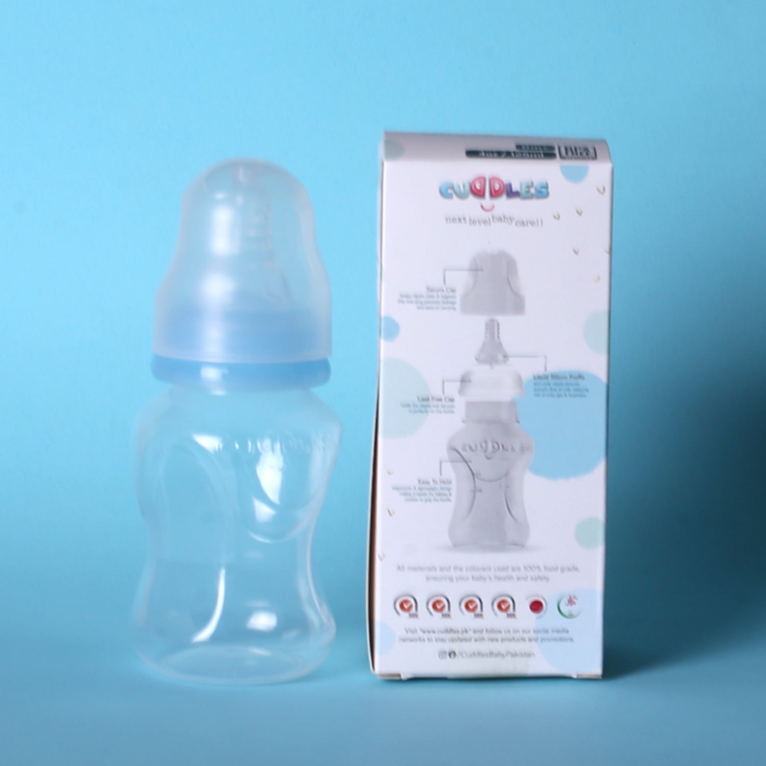 Cuddles Basic Feeding Bottle | 125ml | 40z Blue
