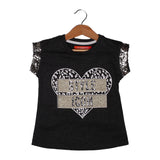 NEW CHARCOAL GREY STYLE ICON HEART PRINTED T-SHIRT FOR GIRLS