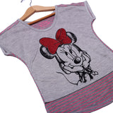 NEW GREY MINNIE MOUSE PRINTED TOP T-SHIRT FOR GIRLS