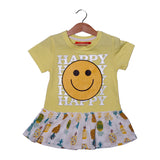 NEW YELLOW HAPPY FACE EMOJI PRINTED TOP T-SHIRT FOR GIRLS