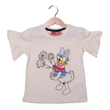 NEW LIME DUCK PRINTED LYCRA FABRIC T-SHIRT FOR GIRLS