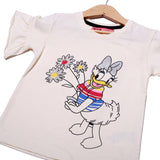 NEW LIME DUCK PRINTED LYCRA FABRIC T-SHIRT FOR GIRLS