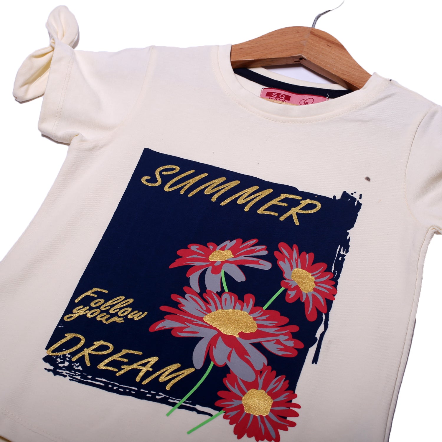 NEW LIME SUMMER DREAM PRINTED LYCRA FABRIC T-SHIRT FOR GIRLS Secondary image