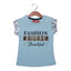 NEW SKY BLUE FASHION GIRLS PRINTED LYCRA FABRIC T-SHIRT FOR GIRLS
