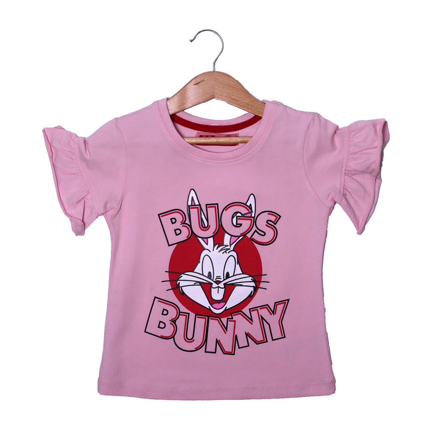 NEW PINK BUGS BUNNY PRINTED LYCRA FABRIC T-SHIRT FOR GIRLS Secondary image