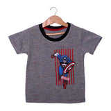 NEW GREY CAPTAIN AMERICA PRINTED HALF SLEEVES T-SHIRT