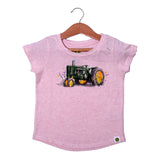 NEW PINK TRACTOR PRINTED T-SHIRT FOR GIRLS