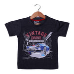 Load image into Gallery viewer, NEW CHARCOAL GREY VINTAGE DRIVE PRINTED HALF SLEEVES T-SHIRT

