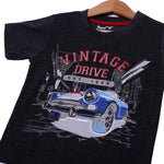 Load image into Gallery viewer, NEW CHARCOAL GREY VINTAGE DRIVE PRINTED HALF SLEEVES T-SHIRT
