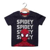 NEW CHARCOAL GREY SPIDEY PRINTED HALF SLEEVES T-SHIRT