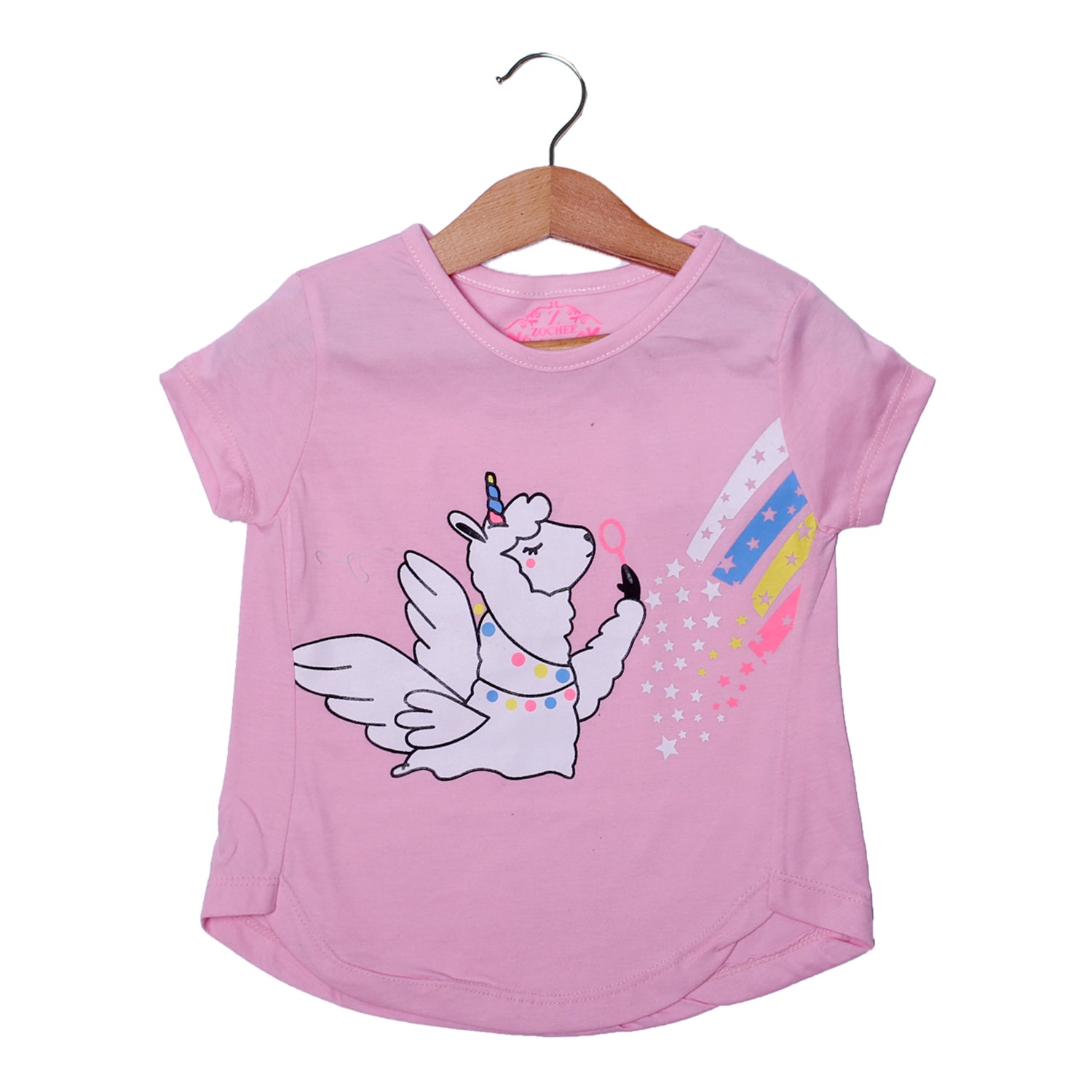 NEW PINK SHEEP WITH WINGS PRINTED T-SHIRT FOR GIRLS