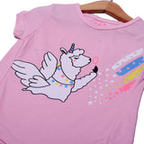NEW PINK SHEEP WITH WINGS PRINTED T-SHIRT FOR GIRLS
