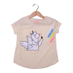 Load image into Gallery viewer, NEW LIME SHEEP WITH WINGS PRINTED T-SHIRT FOR GIRLS
