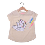 NEW LIME SHEEP WITH WINGS PRINTED T-SHIRT FOR GIRLS