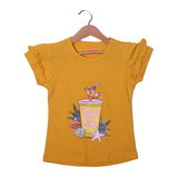 NEW YELLOW FISH TROPI COOL PRINTED T-SHIRT FOR GIRLS