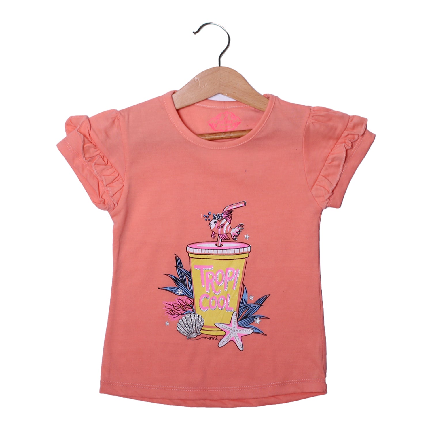 NEW PEACH FISH TROPI COOL PRINTED T-SHIRT FOR GIRLS Secondary image