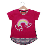 Load image into Gallery viewer, NEW PINK RAINBOW PRINTED T-SHIRT TOP FOR GIRLS
