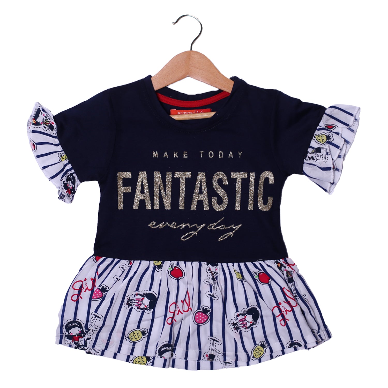 NEW NAVY BLUE FANTASTIC PRINTED T-SHIRT TOP FOR GIRLS Secondary image