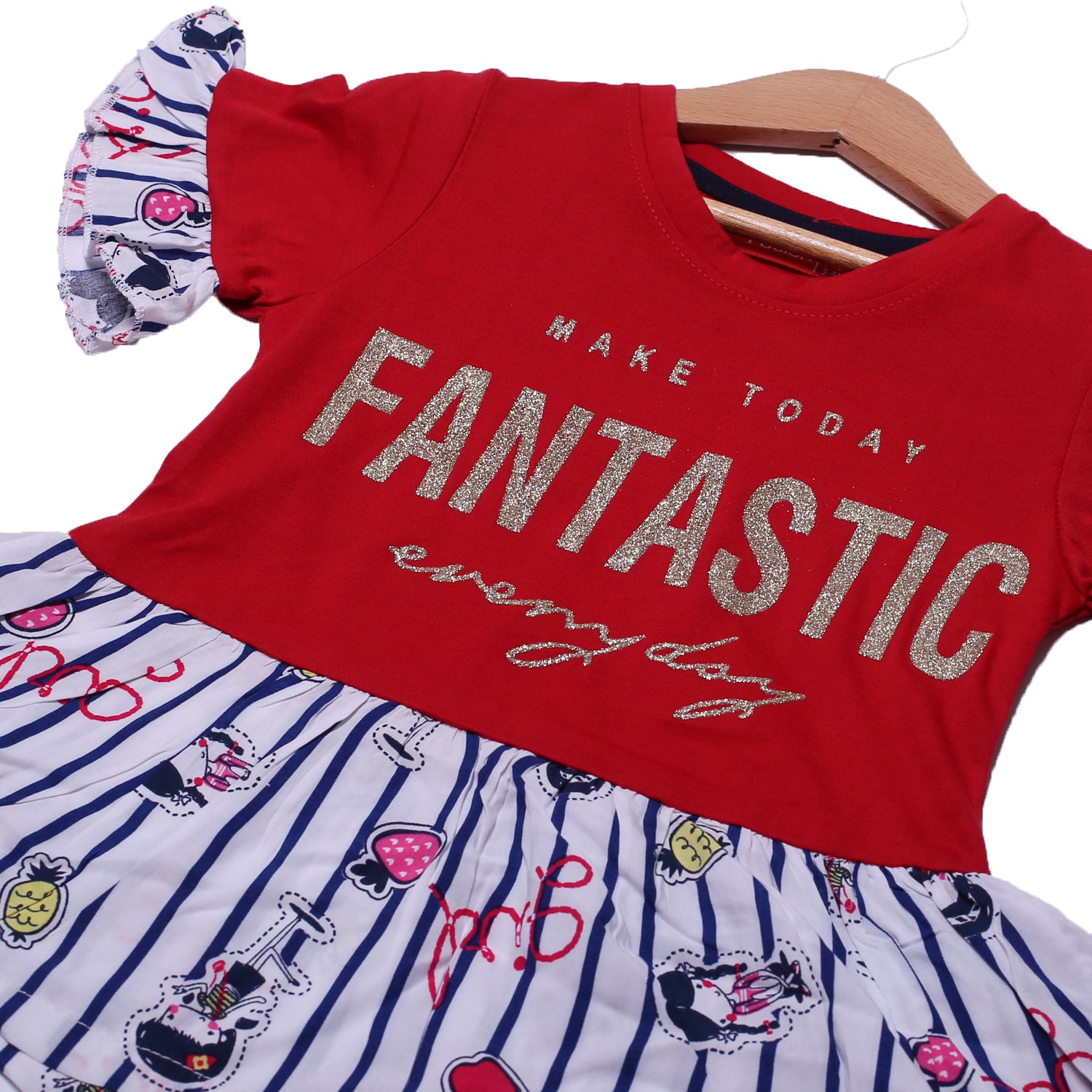 NEW RED FANTASTIC PRINTED T-SHIRT TOP FOR GIRLS