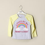 YELLOW & GREY PRINTED FULL SLEEVE GIRLS T-SHIRT