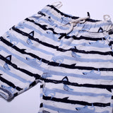 NEW WHITE COTTON JERSY WITH SHARK PRINTED SHORTS