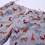 NEW LIGHT GREY COTTON JERSY ANIMALS PRINTED SHORTS