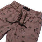 NEW LIGHT BROWN COTTON TREES PRINTED SHORTS 22
