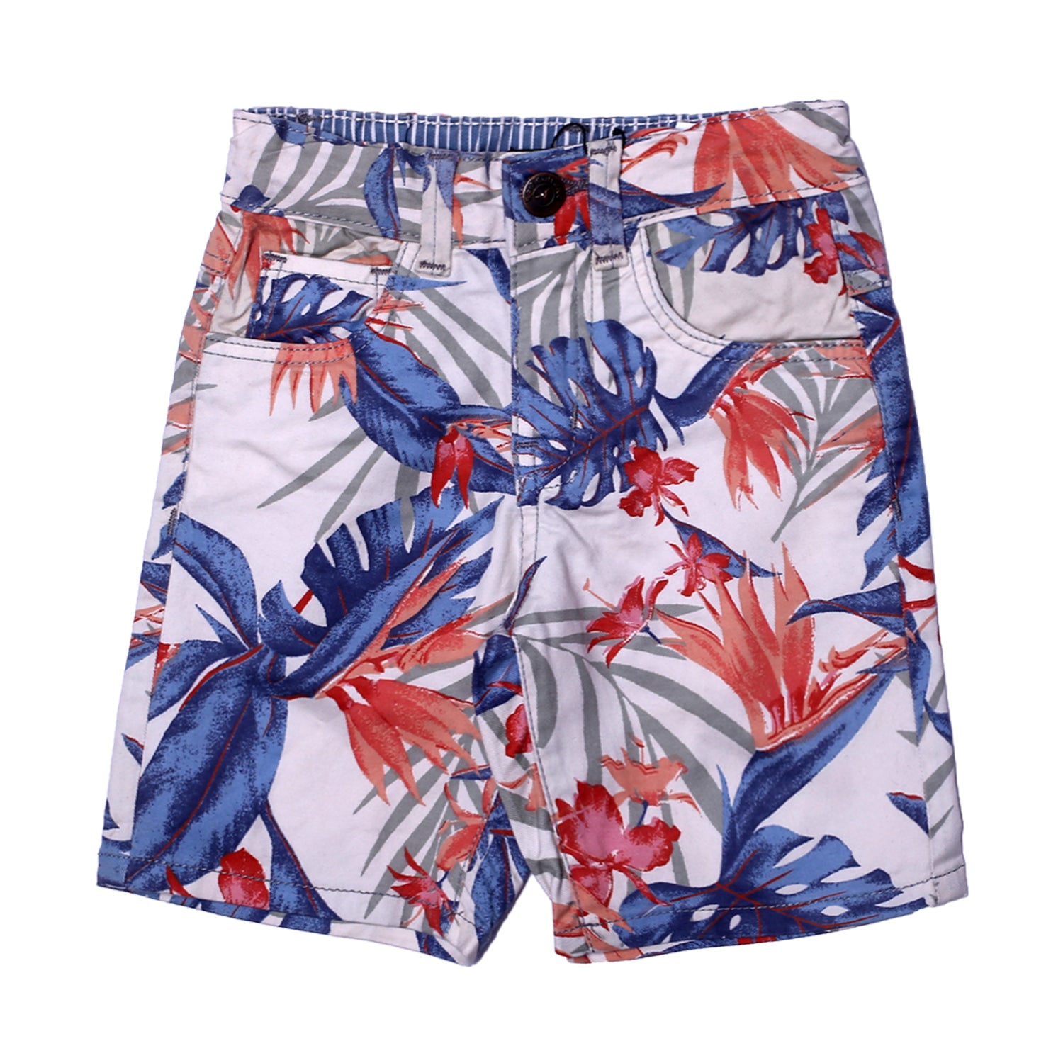 NEW WHITE COTTON BIG LEAVES PRINTED SHORTS 09 – Expo City