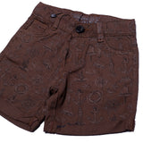 NEW BROWN DENIM ANCHOR PRINTED SHORTS 05