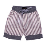 Load image into Gallery viewer, NEW CREAM &amp; GREY WITH MAROON STRIPES SHORTS 25
